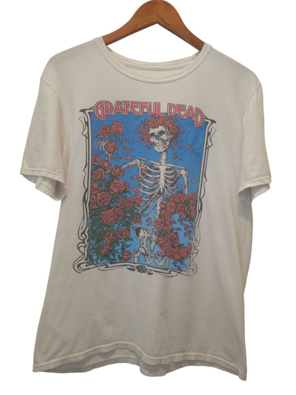Grateful Dead x Liquid Blue Off-White Bertha & Roses Short Sleeve Tee Sz M